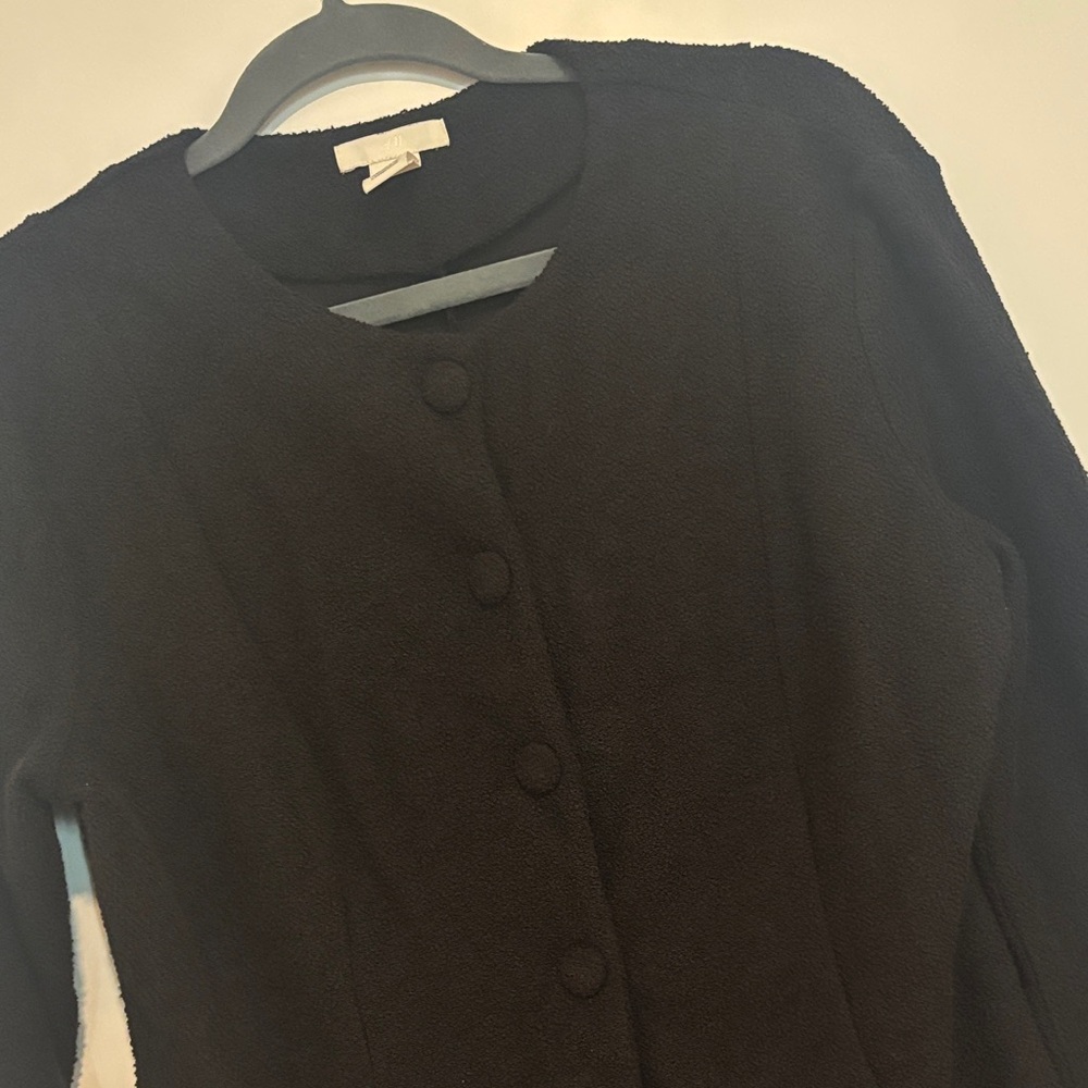 H&M Black Button-Up mandarin neckline napoleon navy Cardigan Sz M